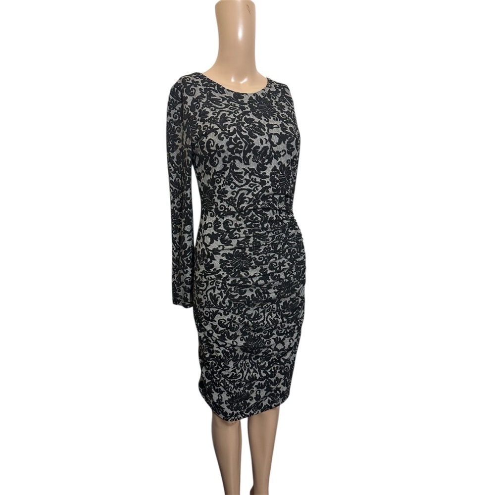 Ganni Black and Gray Patterned Dress - Picture 2 of 6